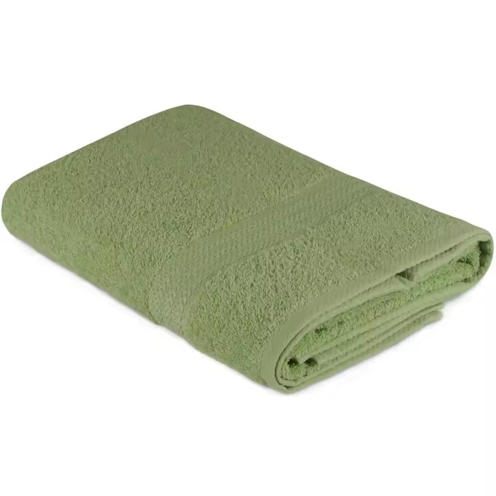 Wellhome - Toalla de Baño Verde 100% Algodón 500 Gr/m² 70x140 Cm - Suave y Absorbente - 1