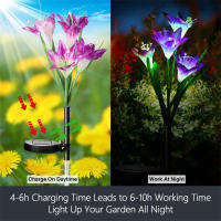 Luz Solar LED Para Camino De Flores Lirio Luz De Valla Exterior Impermeable Cambio De Color Para Jardín Patio Decoración Moderna - details 1