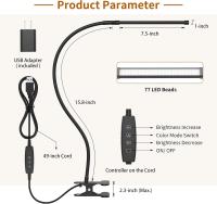 Lámpara De Escritorio Dual Con Timer De 3-6-12 Horas Función De Cuidado De Los Ojos 3 Modos De Iluminación 5 Niveles De Brillo Control Remoto LED Moderna - details 9