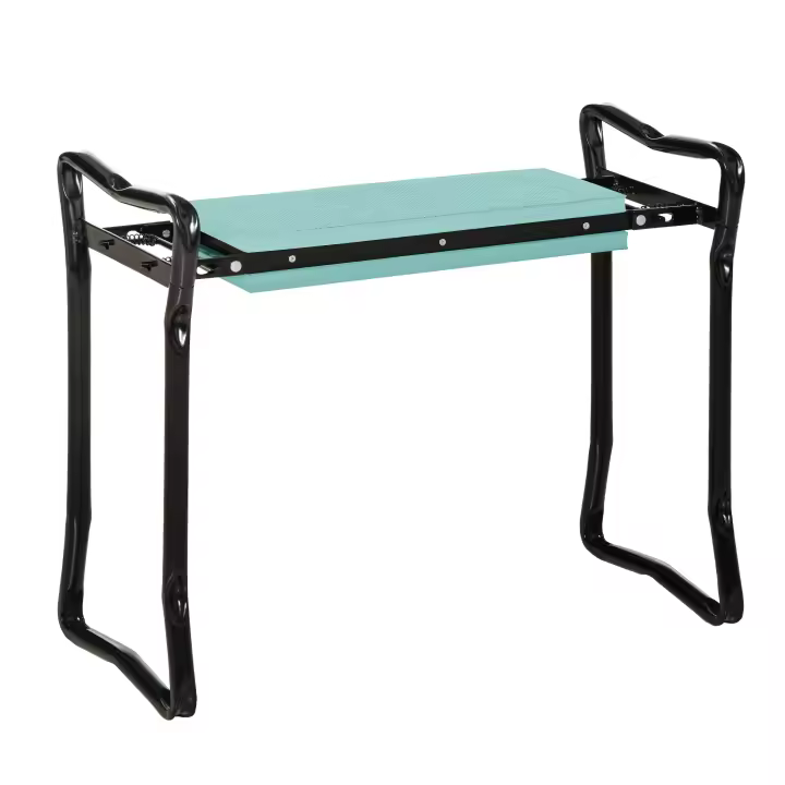 Outsunny Taburete Reclinatorio de Jardín Portátil y Plegable Banco de Rodillas Asiento de Jardín Kneeler Carga 150kg con Almohadilla de Espuma EVA para Proteger Las Rodillas y la Ropa de Manchas - 1