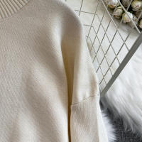 Conjunto De Ropa De Mujer REALEFT Otoño Invierno 2 Piezas Traje De Pista Tejido Con Cuello Alto Rayado Y Pantalones Rectos Polyester Estilo Casual - details 13