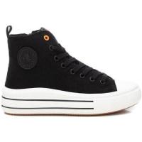REFRESH 171931 Botín deportivo de mujer fabricado en lona de color negro, puntera de goma, cierre mediante cordones y cremallera lateral, plantillas extraíbles, doble suela de goma antideslizante. - details 0
