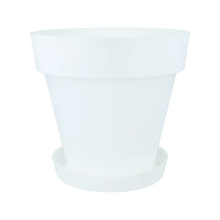 Plastiken - Maceta con Plato Blanca Tes 26x24 Cm - 1