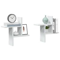 vidaXL Estantes pared 2 uds madera ingeniería 38x12x38cm en color Gris hormigón/Negro/Madera antigua y más | práctico organizador multiusos diseño compacto funcional - details 3