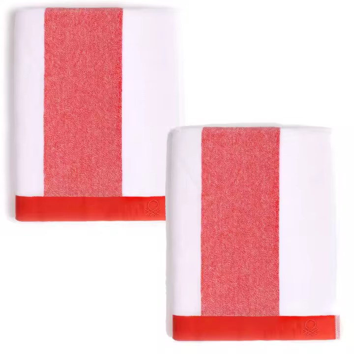 Set 2 toalla de playa 90x160cm 450gsm terry 100%algodon verde CASA BENETTON - 1