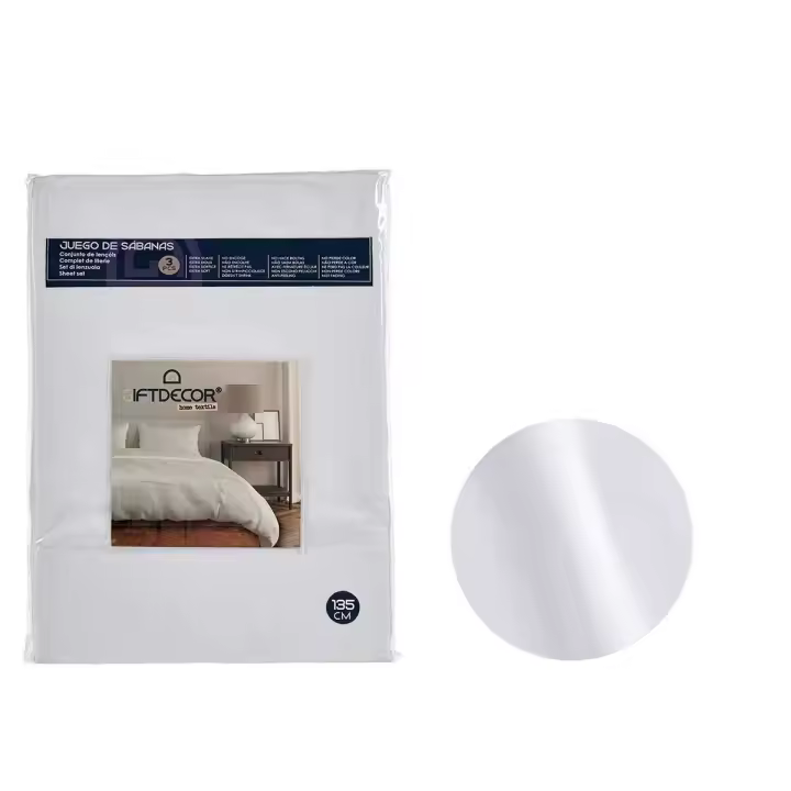 Juego de Sábanas Blanco Cama de 135 3 Piezas - 1