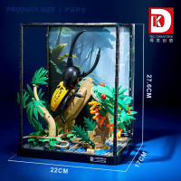 Bloques De Construcción LED Con Insectos De Rainforest Tropical Camaleón Mariposa Mantis Juguete Creativo Para Niños - details 12