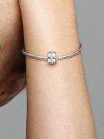 Pandora - Charm de clip transparent with brilliant Row-Plata de Lei - details 3