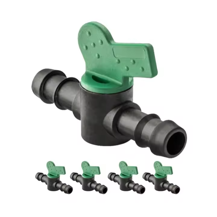Suinga Pack 10 Llave 16mm Riego | Llave goteo 16 mm | Llave de paso Riego 16 mm | Valvula riego por goteo 16mm | Valvula tuberia 16mm - 1