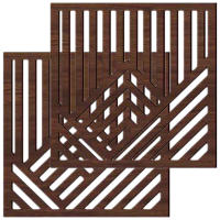 2 Pcs Adorno De Pared En Madera Para Decoración De Oficina Y Hogar Arte Abstracto De Madera Montañosa Adornos Para Habitaciones - details 2