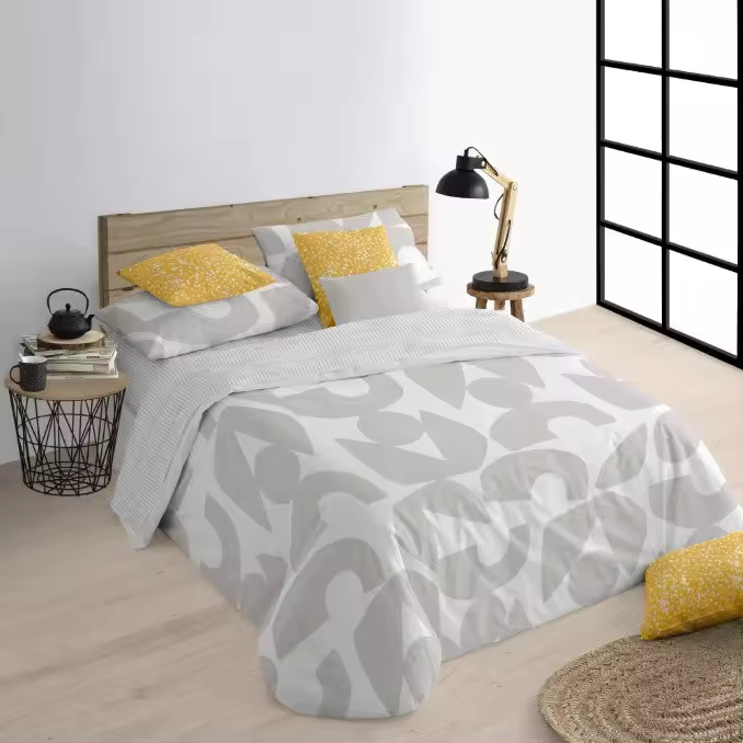 Funda Nórdica con Botones 100% Algodón Tansen Grey - Suavidad y Estilo - 1