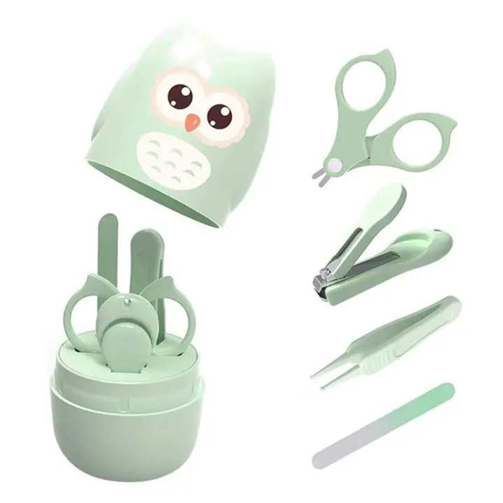 Baby Nail Kit, Baby Manicure Kit and Pedicure kit with Cute Owl Shape Case. Baby Nail Clipper, Scissor, Baby Nail File & Tweezer for Newborn, Infant & Toddler - 1