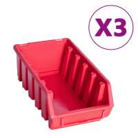 vidaXL Kit de cajas de almacenaje 34 pzas paneles de pared rojo negro - details 2