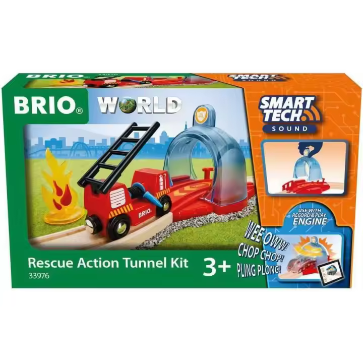 BRIO Set de túnel de Bomberos Smart Tech Sound 33976 Circuito Tren de Madera - 1