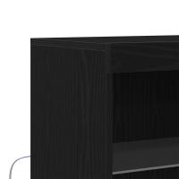 aparador vidaXL con luces LED roble negro 60x37x100 cm - details 5