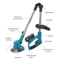 Cortacésped eléctrico de mano, recortador de hierba inalámbrico de 21V y 1300mAh, longitud ajustable, herramientas de jardín para batería Makita de 21V.Con dos baterías,Barra telescópica ajustable - details 3
