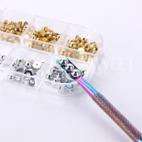 12Grillas De Perlas De Acrílico En Oro Y Plata Combos De Colores Metálicos Para Uñas Adornos Planos Y Semirredondos Para Joyería De Manicura Accesorios De Belleza - details 1