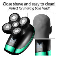 Afeitadora Eléctrica Recargable Para Hombres 5 Cabezas Flotantes Trimmer De Barba Nariz Oreja Cepillo De Rostro Razor Clipper 5 En 1 4D - details 9