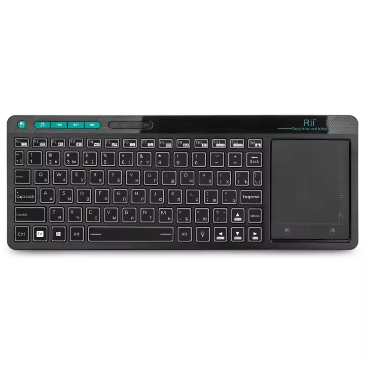 Teclado Inalámbrico Rii K18+ Mini Con Pantalla Táctil Y Retroiluminación De 3 LED Colores Para Android TV BOX Smart TV PC US/FR/HE - 1