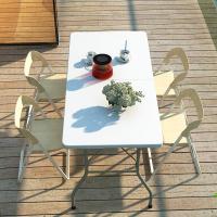 Gerimport Mesa Plegable Portátil de Plástico Resistente 152x76x74cm - details 1