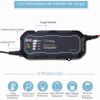 Cargador Automático De Batería Para Motocicleta 12V 1500mA Resistente Al Agua Mantenedor De Batería Para Coche Y Motocicleta Cargador De Trickle - details 6