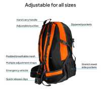 Ociodual Mochila de Senderismo, 50l, Naranja, Múltiples Bolsillos, para Viaje, Montaña, Acampada, Senderismo - details 2