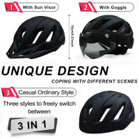 PJT Casco De Bicicleta LED Recargable Con Visera Gafas De Sol Para Hombres Helmets De Ciclismo MTB Y Carretera Con Protección Solar - details 2