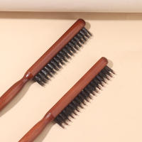 Cepillo De Pelo Profesional Para Peluquería Con Cerdas De Jabalí Y Madera Línea Delgada Para Teasing Y Estilizado Extensiones De Cabello Herramienta De Peluquería - details 2