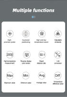 Termómetro Digital Infrarrojo No Contacto -40°C~1600°C Pantalla Color Grado Industrial Con Probing K Medidor De Alta Temperatura - details 7