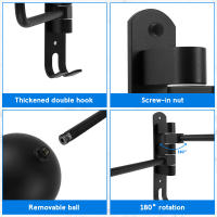 Soporte De Casco Para Motocicleta Montado En La Pared Con Giro De 180° Y Gancho Metálico Doble Ball Accesorio Para Cascos - details 2