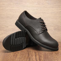 Zapatos Derbys Para Hombre De Cuero Genuino Ultraligeros Y Cómodos Moda Casual Negro Talla True Fit Material De Suela De Goma - details 4