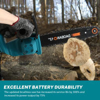 motosierra eléctrica inalámbrica sin escobillas de 12 pulgadas, sierra de poda para corte de madera y jardín, herramientas eléctricas para batería Makita de 18v - details 6