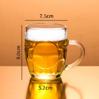 2pcs Vajilla De Cerveza Transparente De Vidrio Grueso 260ml Con Asa Para Bar Fiesta En Casa Taza De Té Agua Pequeña Vajilla De Cerveza Draft - details 1