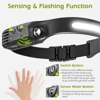 Linterna Frontal LED COB Sensor Recargable Por USB Luz Blanca Impermeable Para Camping Pesca Y Actividades Al Aire Libre - details 12