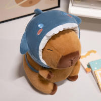 Mochila De Peluche Con Cabeza De Tiburón Y Diseño De Capibara Juguete Adorable Regalo De Cumpleaños O Festivos Para Niños O Amigos - details 2