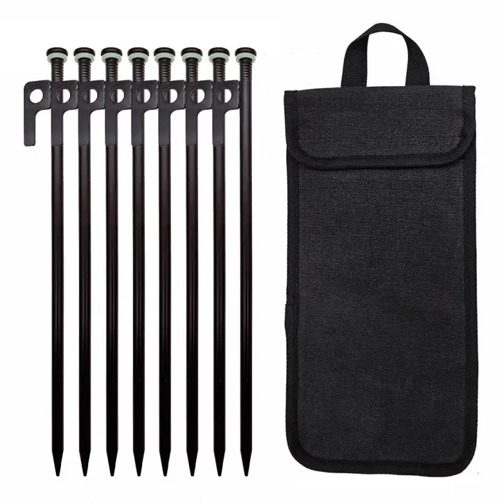 Juego De Palos De Tenda De Metal De Alta Resistencia Con Anillos De Silicona Fluorescente Para Camping En Roca Bolsa Especial - 1