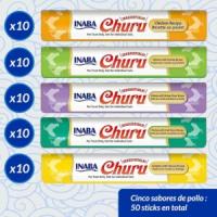 CHURU Variedad de Pollo (50x14 gr) - Snack Cremoso para Gatos Adultos con Pollo, Cinco Sabores, Sin Cereales, con Vitamina E y Alta Humedad - details 0