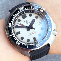 Reloj Automático De Acero Inoxidable Para Hombres Resistente Al Agua 30Bar Con Bisel De 120 Clicks Y Corona De 4.1 Pulgadas Cristal De Zafiro Blanco Turtle Professional Diver Master - details 0