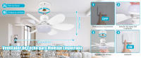 Ventilador Techo with Luz y Mando a Distancia, Lampara Ventilador Techo with Ventiladores Silencioso, E27, Regulable en Colores y Velocidades Temporizador 6 Aspas para Dormitorio (52CM) - details 1