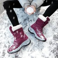 Botas De Invierno Para Mujer Con Plataforma Y Forro De Peluche Botas Altas Impermeables Cómodas Y Cálidas Para Outdoor - details 4