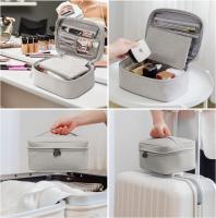 Neceser Mujer Impermeable Neceser Maquillaje Grande Bolsas de Aseo Neceser Viaje Bolsa de Cosméticos 2 Piezas Bolsa de Maquillaje Gris - details 2