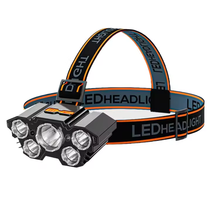 Linterna Frontal LED 5 Luces Recargable Por USB Para Camping Pesca Emergencias Buscaminos Luz Fuerte Exterior Nocturna - 1