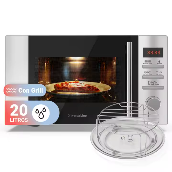 UNIVERSALBLUE Microondas Universalblue 20L con Grill | SPEEDYBAKE 6020DX - Potencia 700W - 1