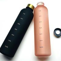 Botella de Agua Minimalista Motivacional con Marcador de Tiempo 1000ml Negro - details 0