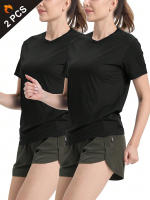 2Pcs Camiseta Deportiva Ligera Y Secado Rápido Para Mujer Color Sólido Transpirable Para Entrenamiento Fitness Running Gym - details 3