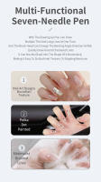 Herramienta De Dibujar Uñas Multifuncional Con Siete Pines Brooma Herramienta De Textura Para Pintura De Uñas DIY Pluma Bendecida De Pavo Real - details 1