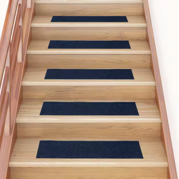 vidaXL Alfombrillas escaleras autoadhesivas 30uds azul 76x20 cm - 1