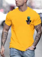 Camiseta Hombre Estampado De Piña Diseño Divertido Casual Verano Manga Corta Cuello Redondo Material Algodón Cómodo Para Exterior - details 14