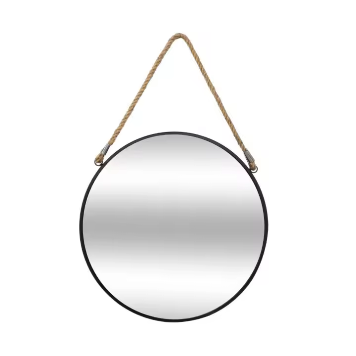 Atmosphera Espejo Redondo de Metal y Cuerda | Decoración de Pared Moderna y Versátil - 1
