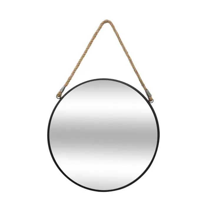 Atmosphera Espejo Redondo de Metal y Cuerda | Decoración de Pared Moderna y Versátil - 1